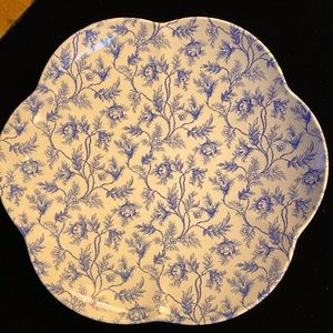 Spode Scalloped Blue Rosebud Chintz 11" Bowl